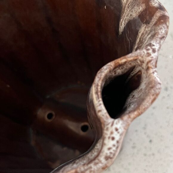 Plant-Master Calif. Vintage Brown Drip Glaze Pat Pend 407R Fluted Planter RARE - Picture 5 of 7